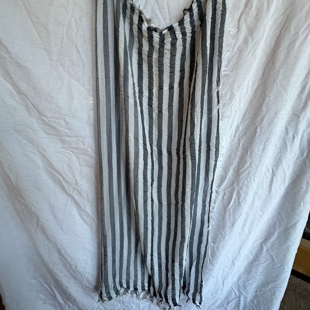 Eileen Fisher Ombre Gray Stripe Scarf